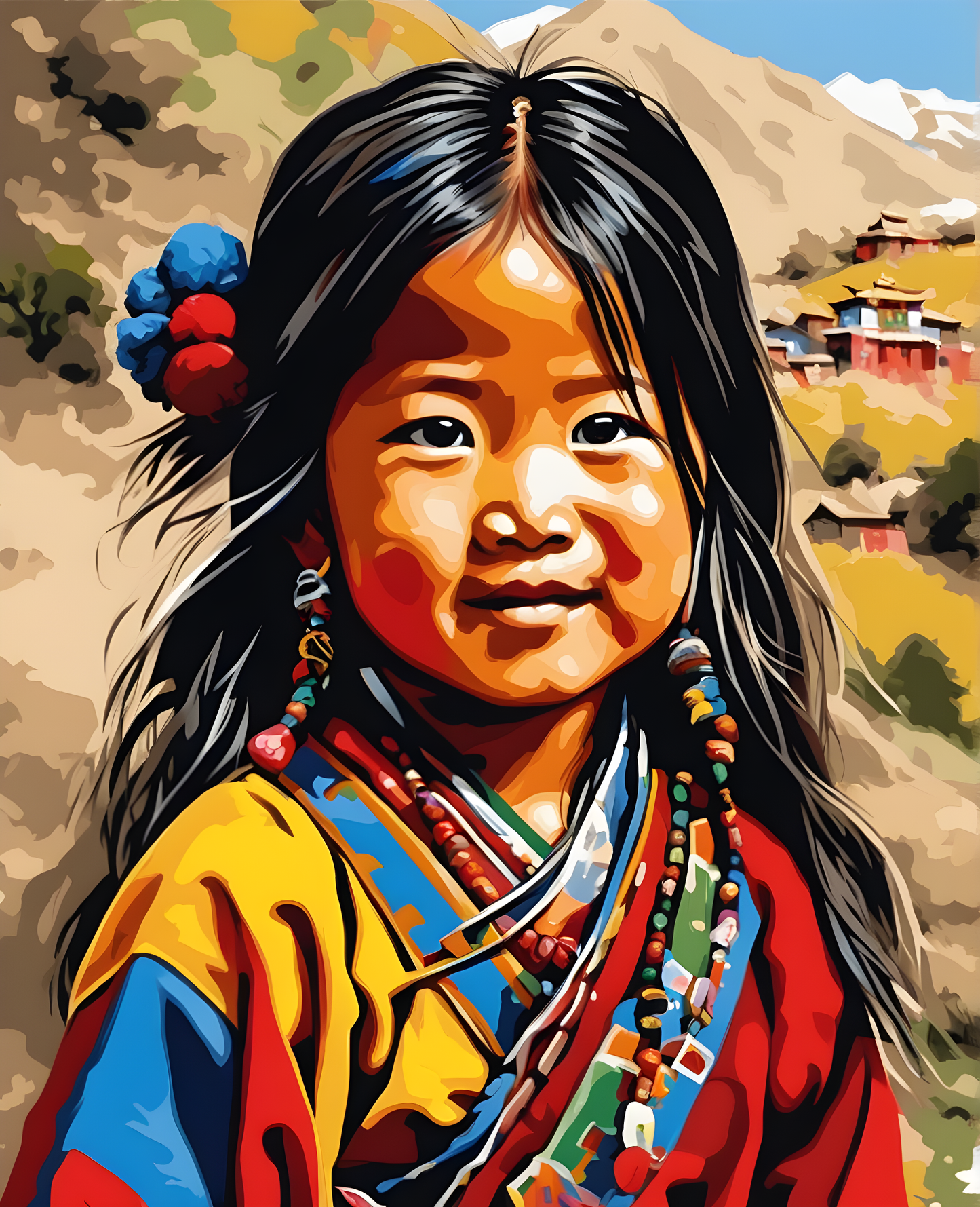 Tibetan Little Girl (2) - Van-Go Paint-By-Number Kit