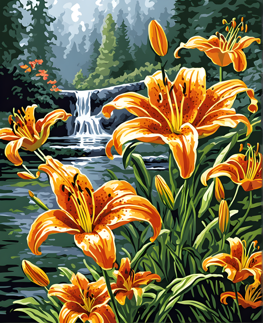 Flowers Collection OD (35) - Tiger Lily - Van-Go Paint-By-Number Kit