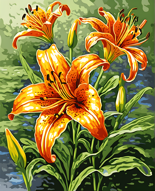 Flowers Collection OD (36) - Tiger Lily - Van-Go Paint-By-Number Kit