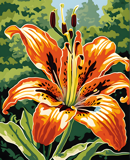 Flowers Collection OD (34) - Tiger Lily - Van-Go Paint-By-Number Kit