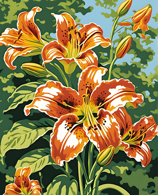 Flowers Collection OD (31) - Tiger Lily - Van-Go Paint-By-Number Kit