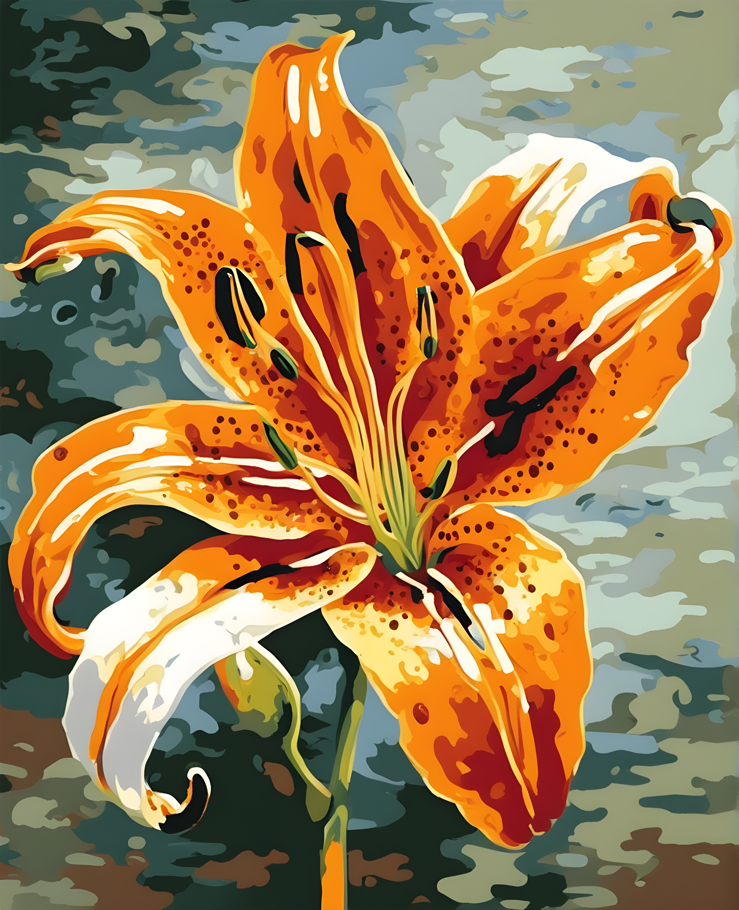 Flowers Collection OD (33) - Tiger Lily - Van-Go Paint-By-Number Kit