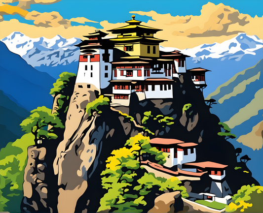 Amazing Places OD (316) - Tiger Nest, Bhutan - Van-Go Paint-By-Number Kit