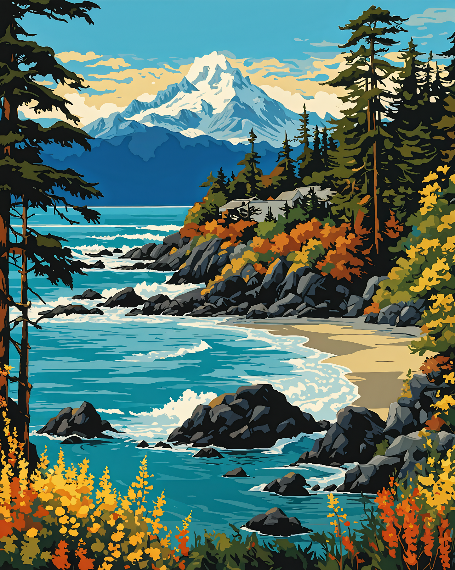Canada Collection - Tofino, British Columbia (1) - Van-Go Paint-By-Number Kit