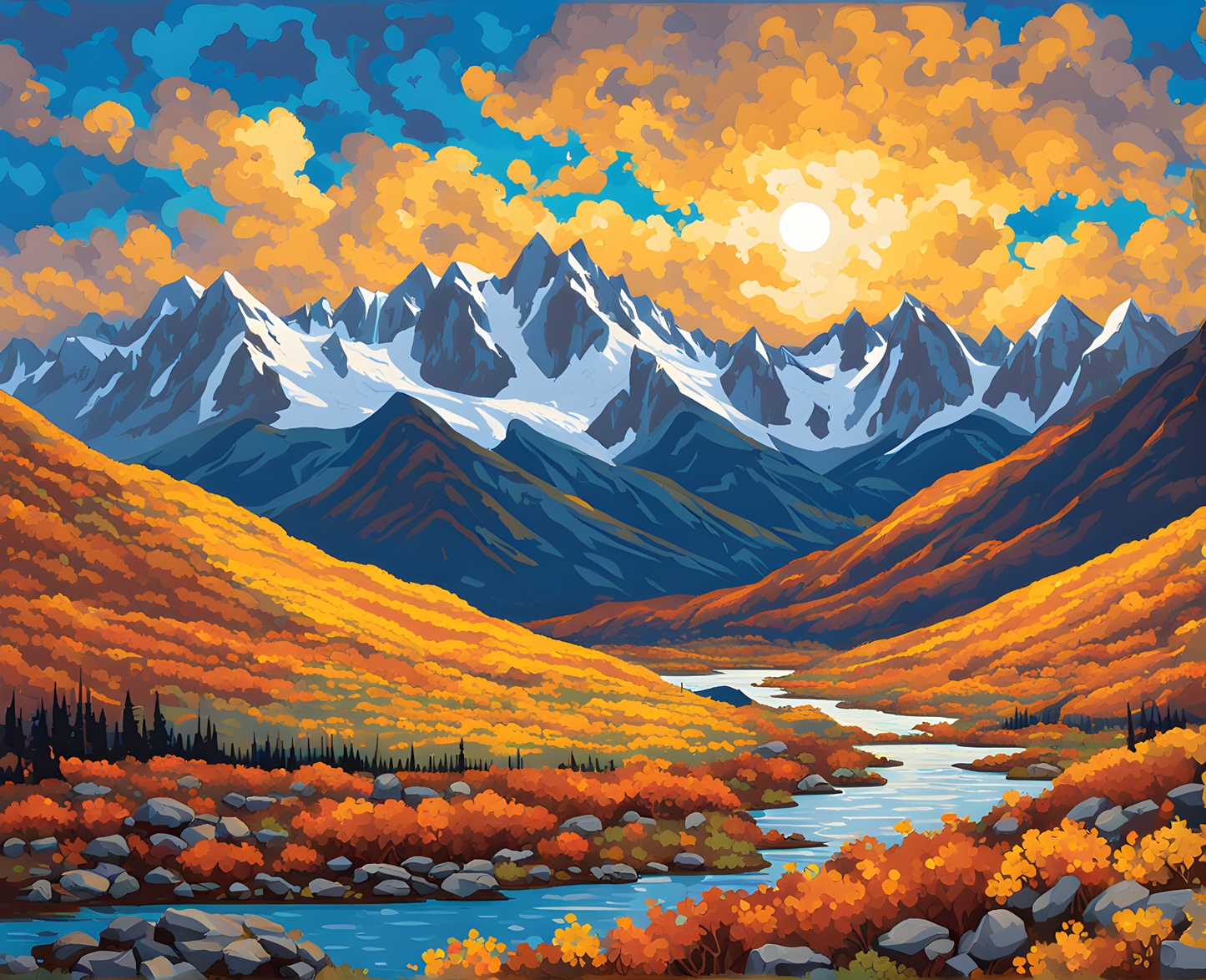 Canada Collection - Tombstone Territorial Park, Yukon Territory (37) - Van-Go Paint-By-Number Kit