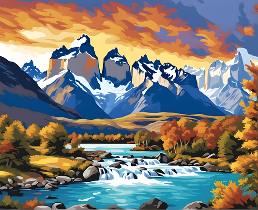 Amazing Places OD (333) - Torres del Paine National Park, Chile - Van-Go Paint-By-Number Kit