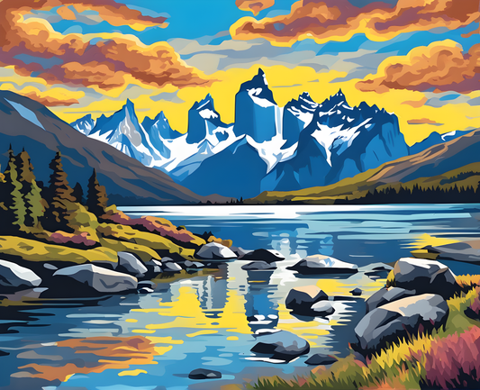 Amazing Places OD (319) - Torres del Paine National Park, Chile - Van-Go Paint-By-Number Kit