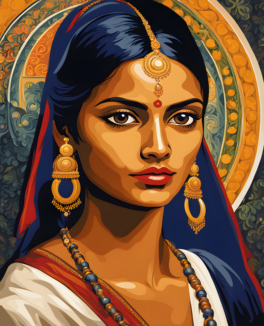 Traditional Sri Lankan Woman Collection PD (3) - Van-Go Paint-By-Number Kit