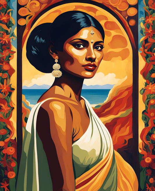 Traditional Sri Lankan Woman Collection PD (2) - Van-Go Paint-By-Number Kit