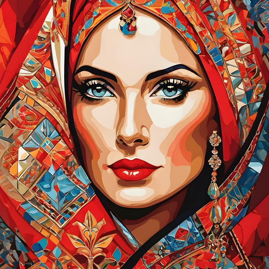 Lady In Red Collection PD (30) - Traditional Russian Woman - Van-Go Paint-By-Number Kit