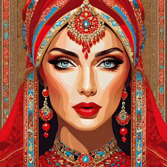 Lady In Red Collection PD (31) - Traditional Russian Woman - Van-Go Paint-By-Number Kit