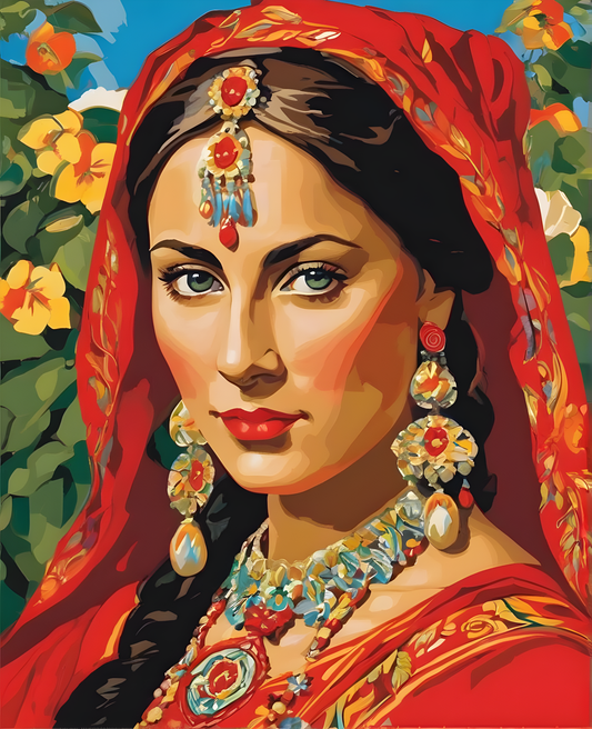 Lady In Red Collection PDS (26) - Traditional Russian Woman - Van-Go Paint-By-Number Kit