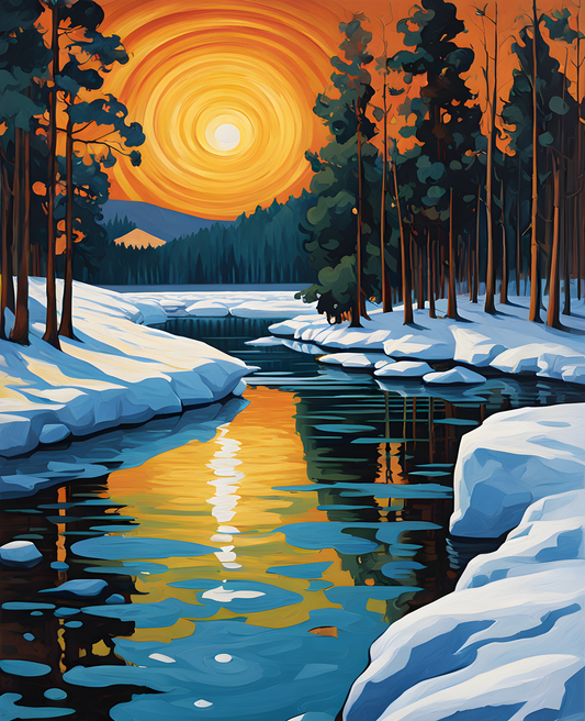Icy River (2) - Van-Go Paint-By-Number Kit
