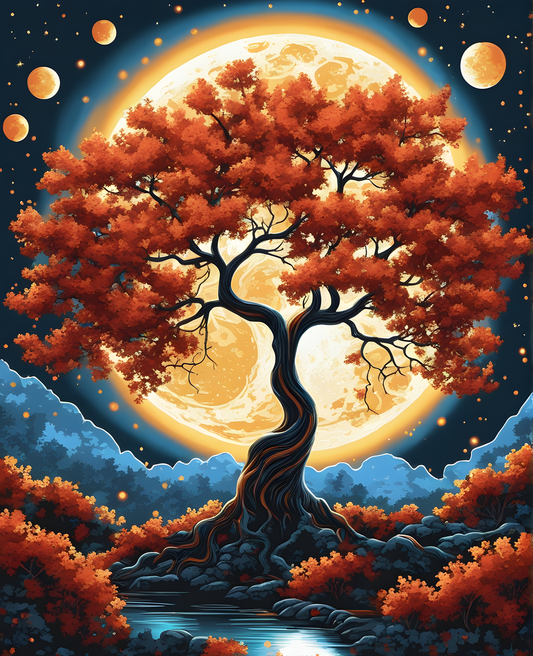 Tree of Life in Full Moon (2) - Van-Go Paint-By-Number Kit