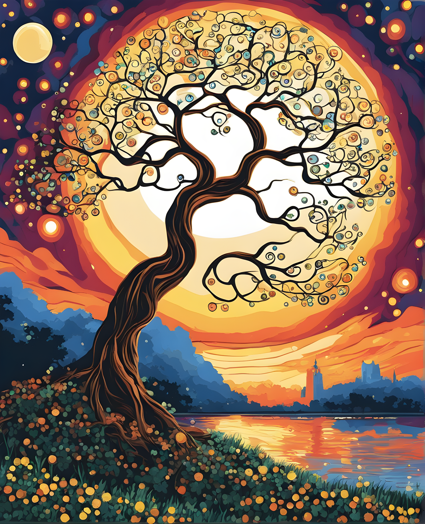 Tree of Life in Full Moon (1) - Van-Go Paint-By-Number Kit