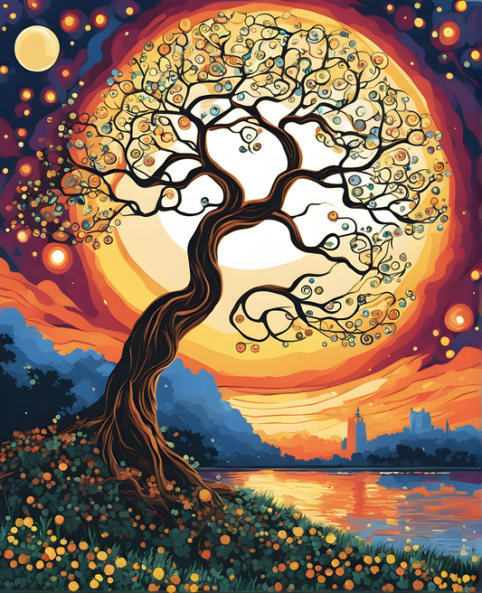 Tree of Life in Full Moon (1) - Van-Go Paint-By-Number Kit