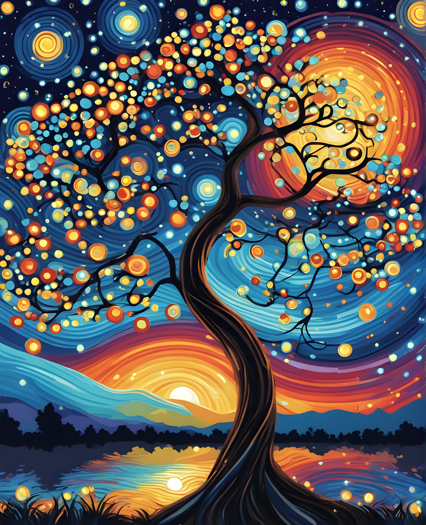 Tree of Life in Starry Night (2) - Van-Go Paint-By-Number Kit