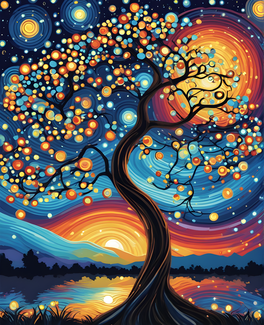 Tree of Life in Starry Night (2) - Van-Go Paint-By-Number Kit
