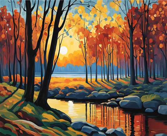 Trees along a Creek - Van-Go Paint-By-Number Kit