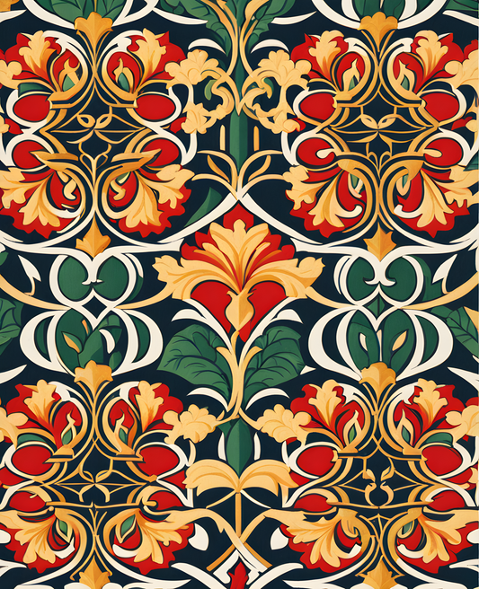 William Morris Style Collection PD (181) - Trellis - Fabric Pattern - Van-Go Paint-By-Number Kit