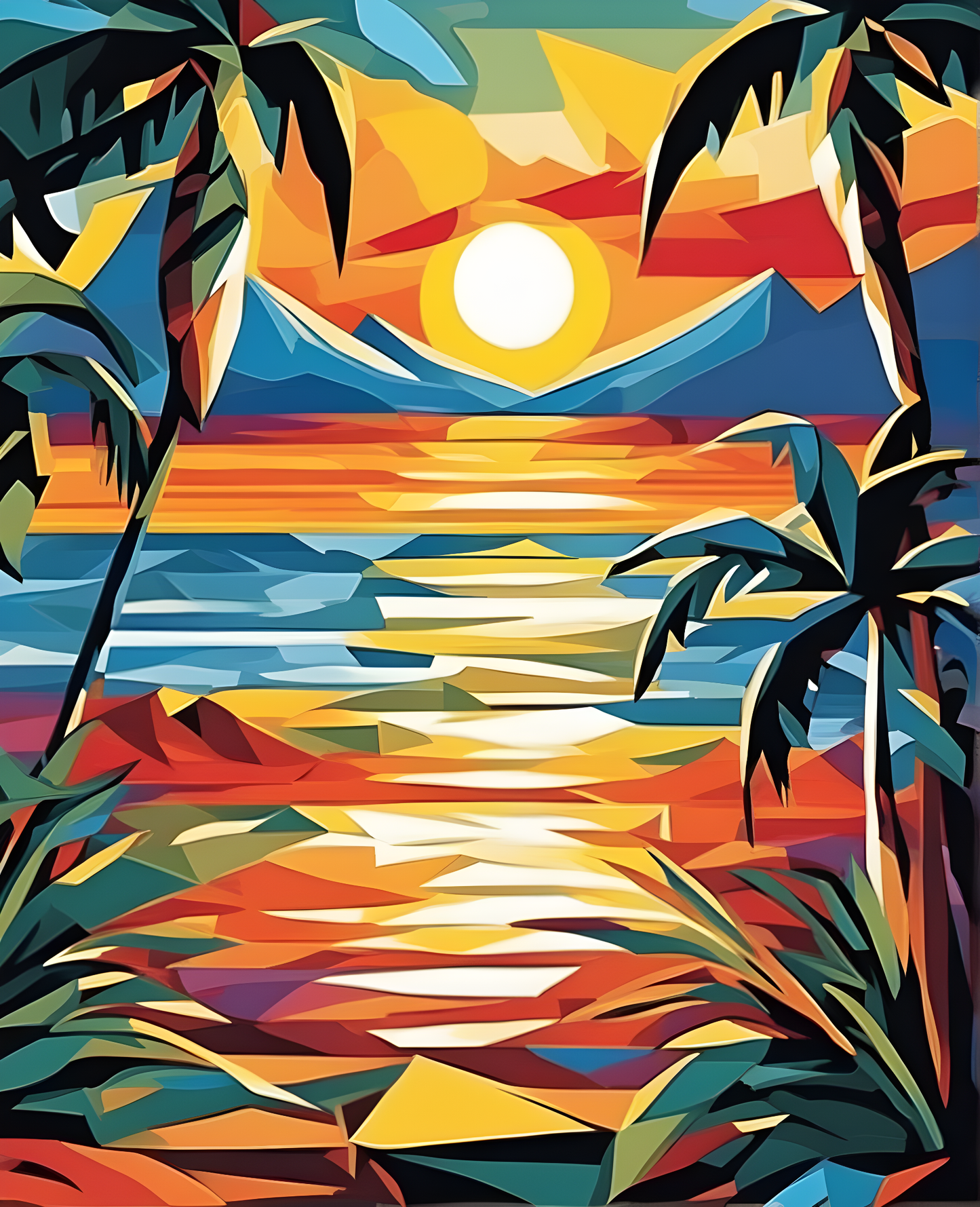 Tropical Sunset (2) - Van-Go Paint-By-Number Kit