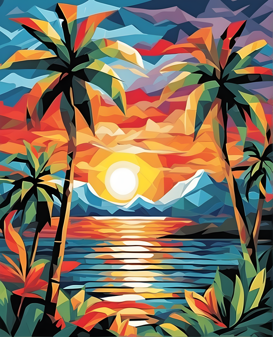 Tropical Sunset (1) - Van-Go Paint-By-Number Kit