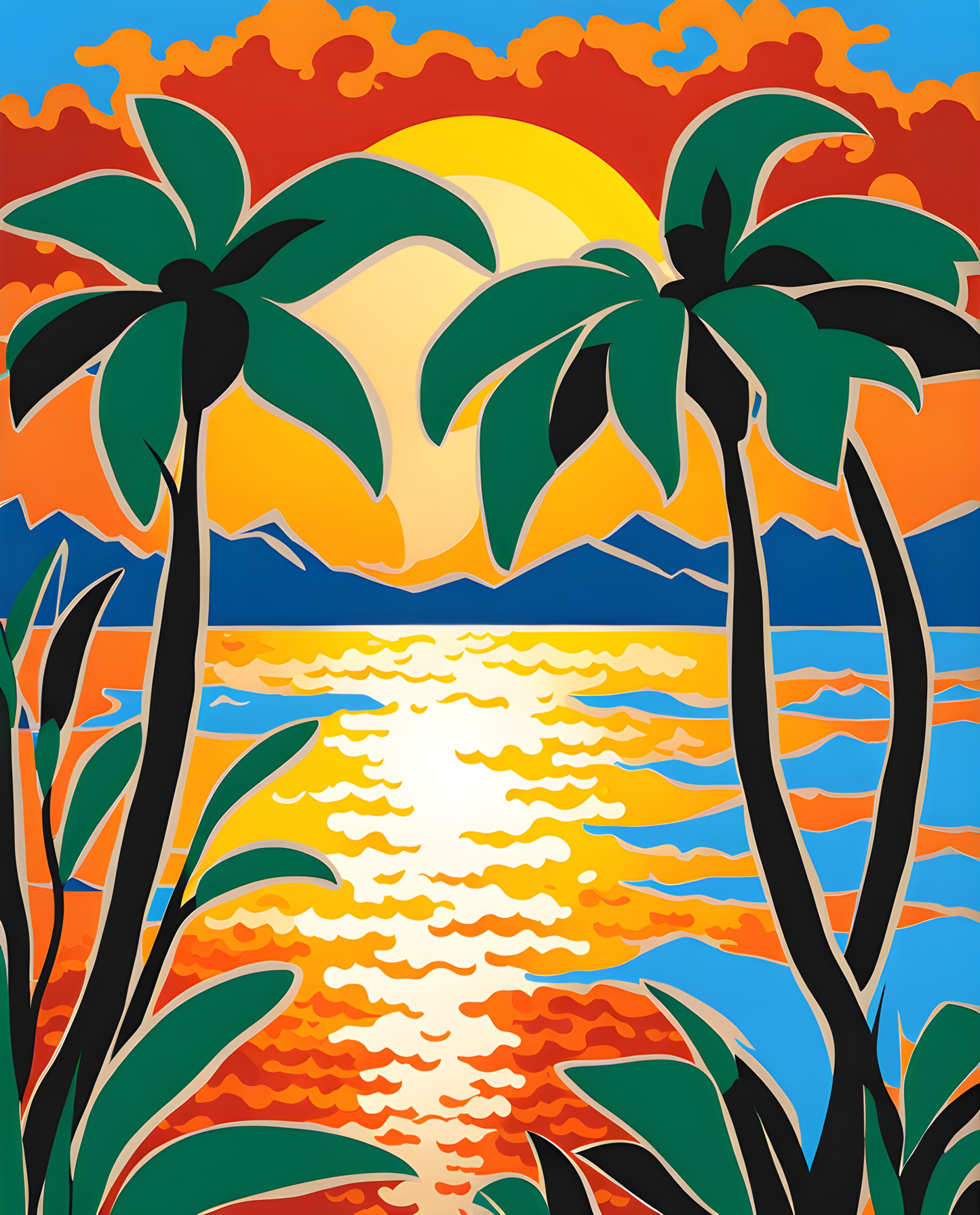 Tropical Sunset - Van-Go Paint-By-Number Kit