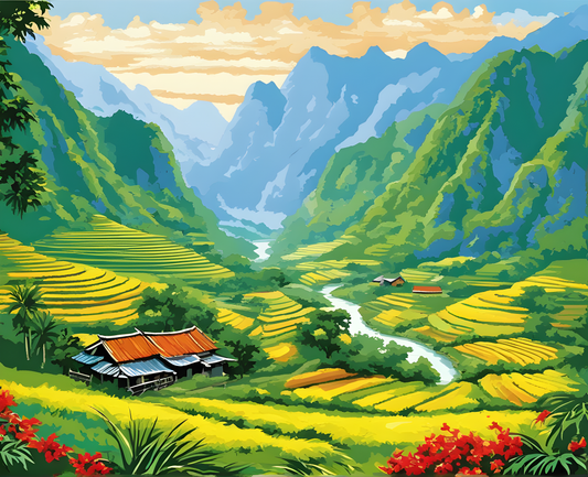 Amazing Places OD (331) - Tu Le Valley, Vietnam - Van-Go Paint-By-Number Kit