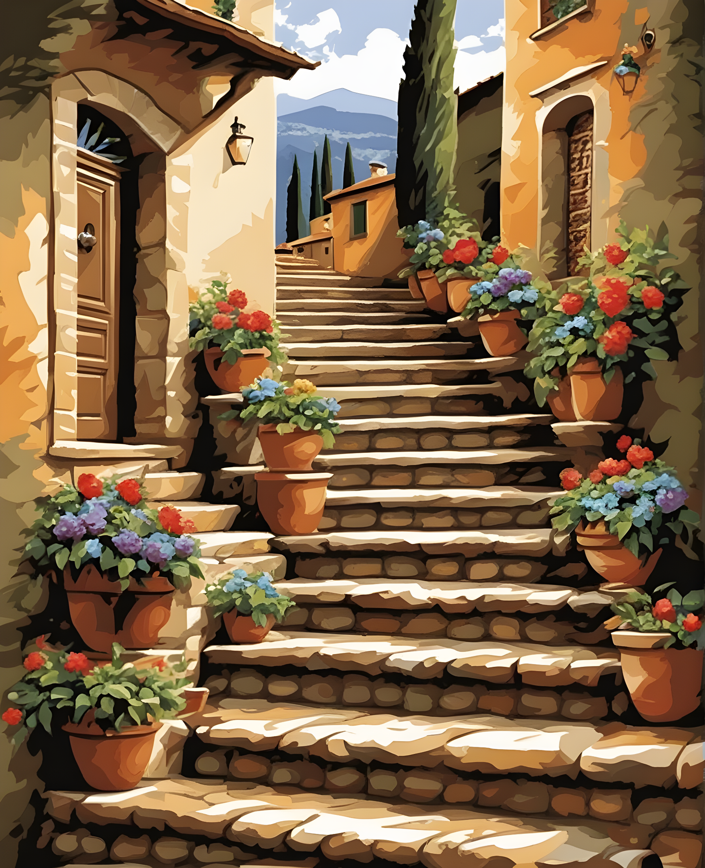 Tuscan stairs - Van-Go Paint-By-Number Kit
