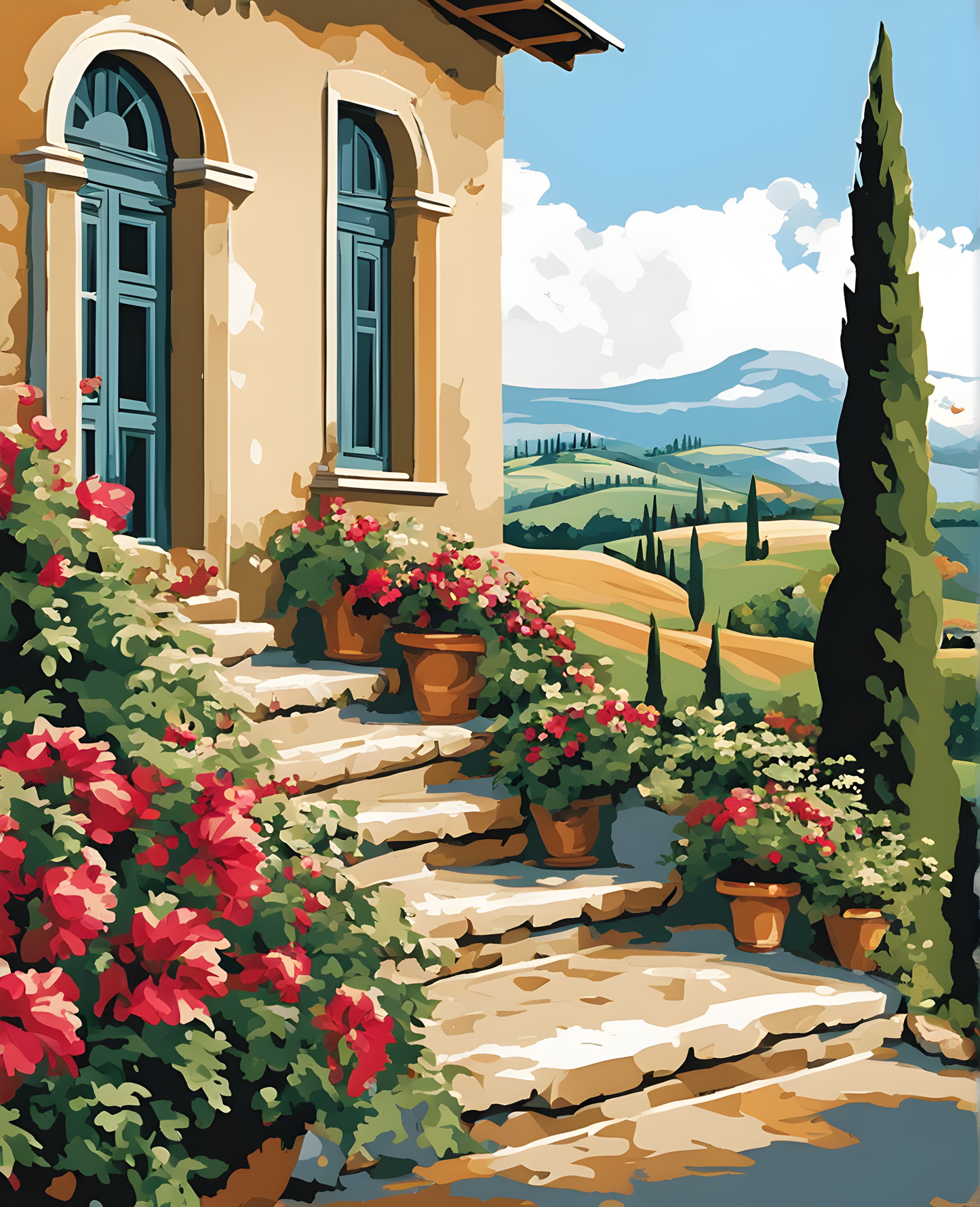 Tuscany Landscape, Italy OD (11) - Van-Go Paint-By-Number Kit