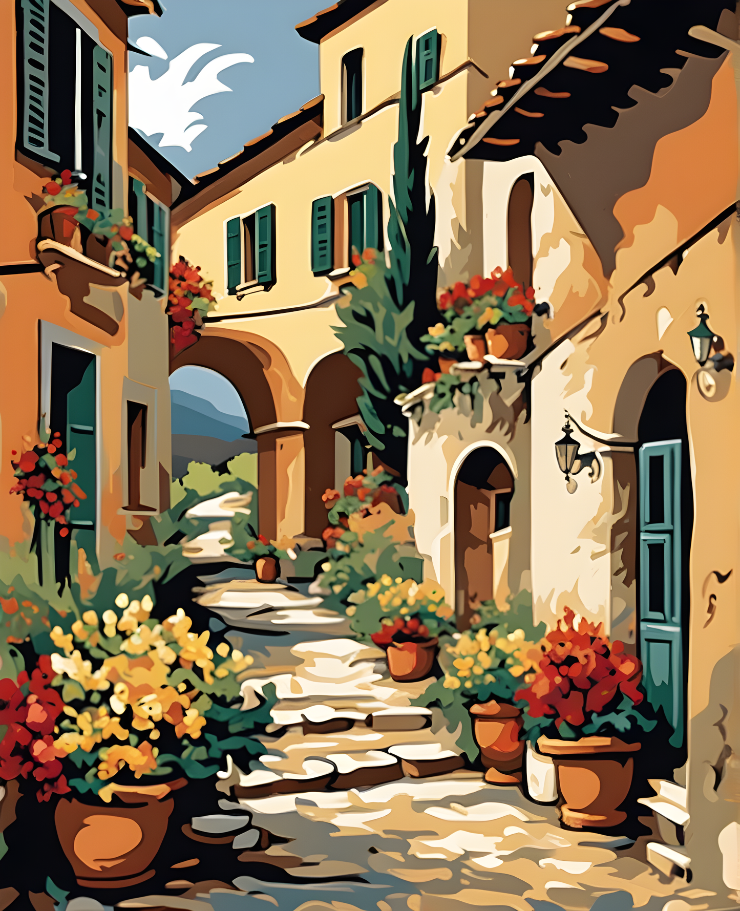 Tuscany Landscape, Italy OD (12) - Van-Go Paint-By-Number Kit