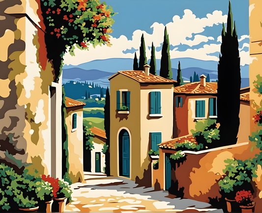 Tuscany Street Landscape - Van-Go Paint-By-Number Kit