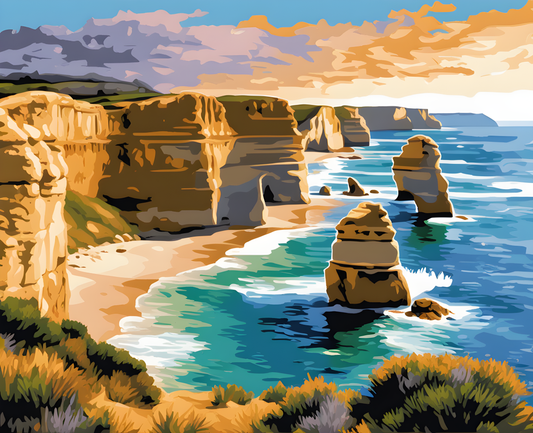 Amazing Places OD (334) - Twelve Apostles Marine National Park, Australia - Van-Go Paint-By-Number Kit