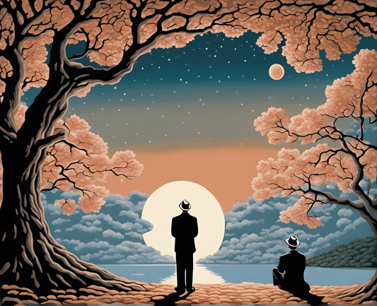 Two Men Contemplating the Moon (1) - Van-Go Paint-By-Number Kit