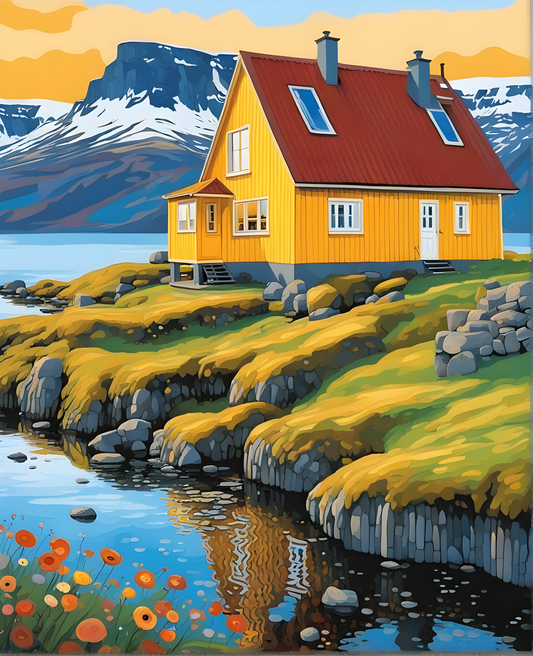 Iceland Collection PD (11) - Typical House - Van-Go Paint-By-Number Kit