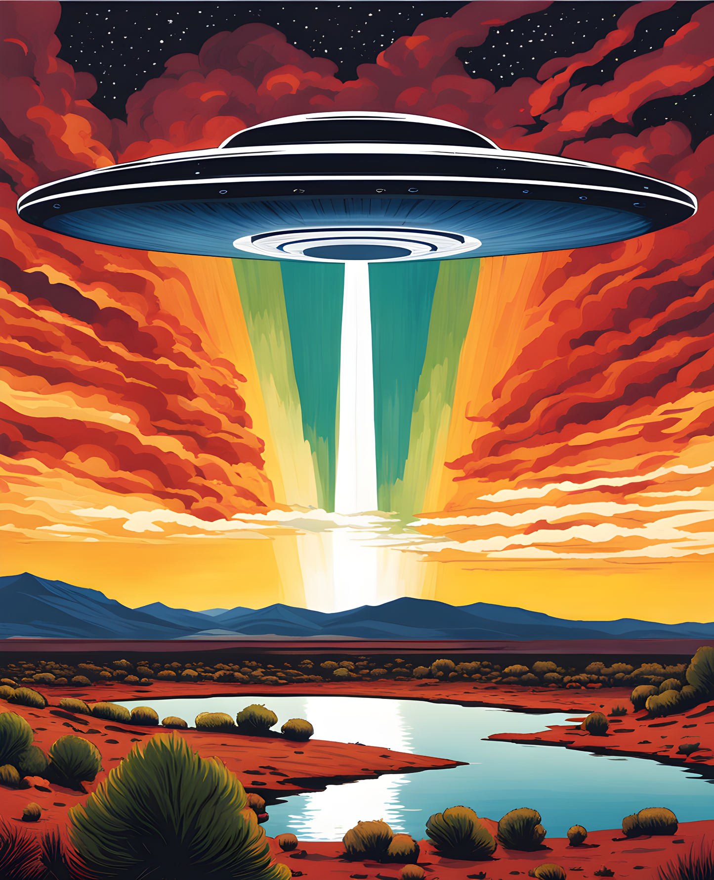 An unidentified flying object (UFO) (3) - Van-Go Paint-By-Number Kit