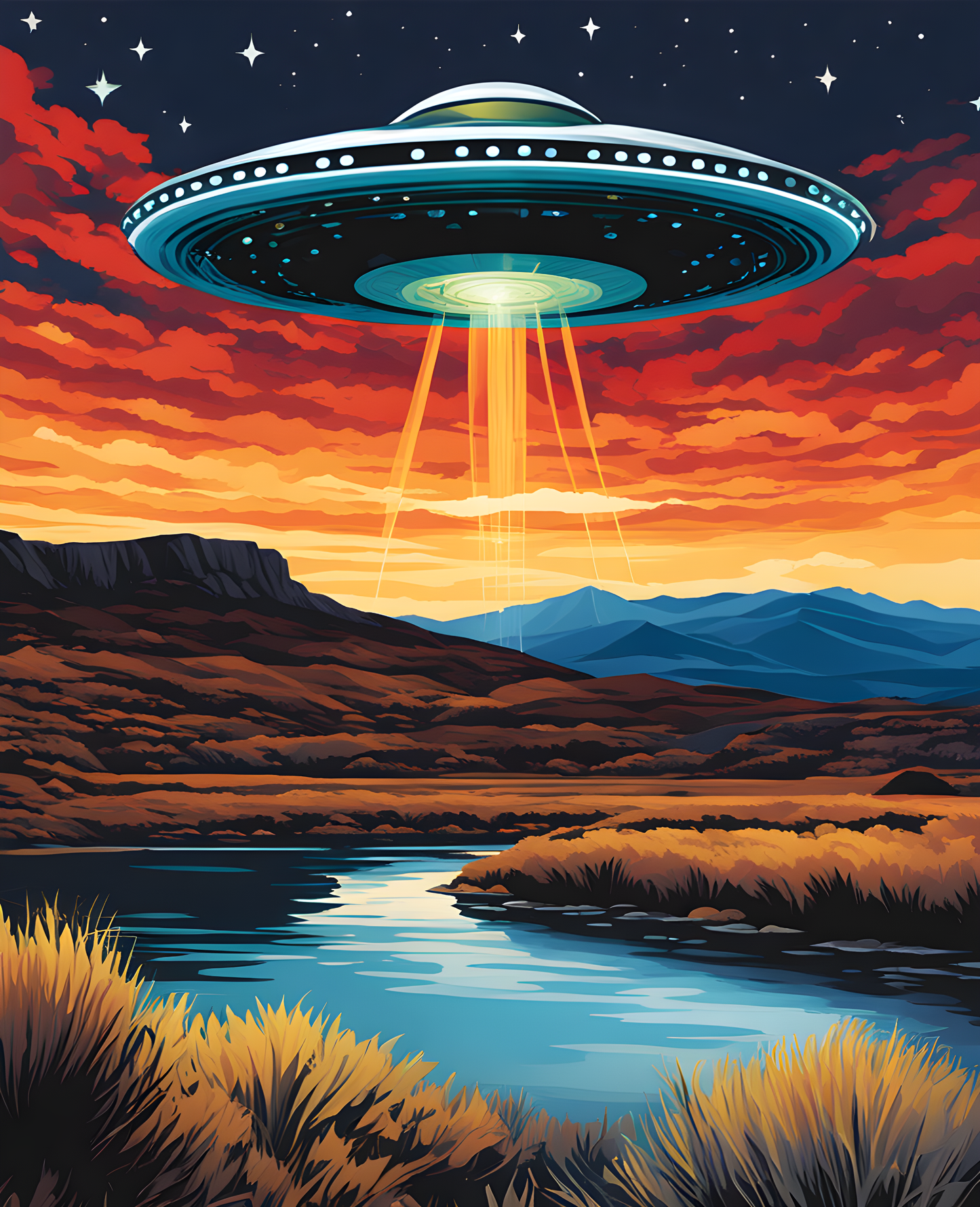 An unidentified flying object (UFO) (4) - Van-Go Paint-By-Number Kit