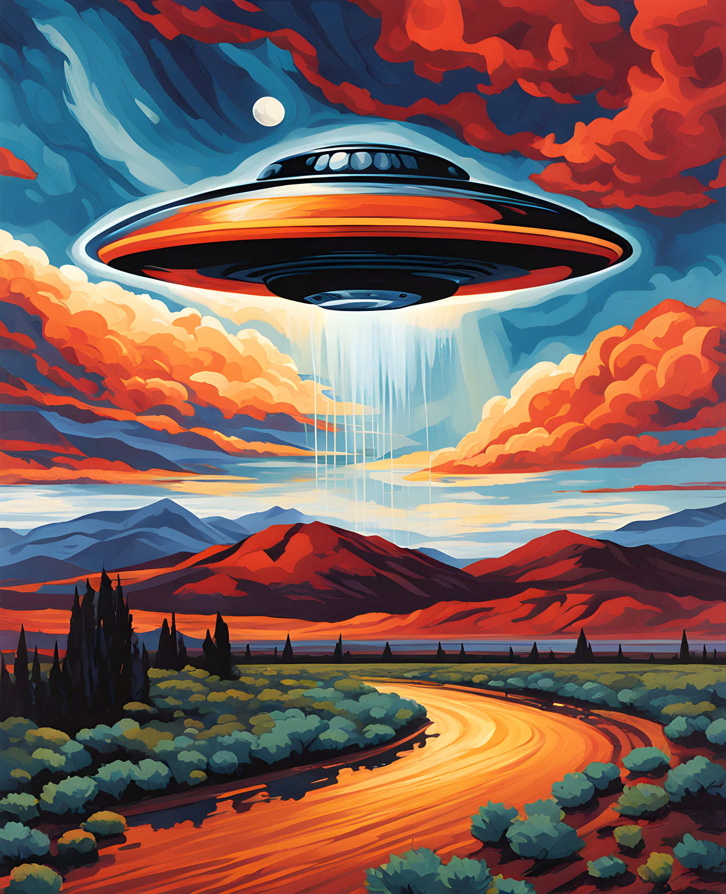 An unidentified flying object (UFO) (5) - Van-Go Paint-By-Number Kit