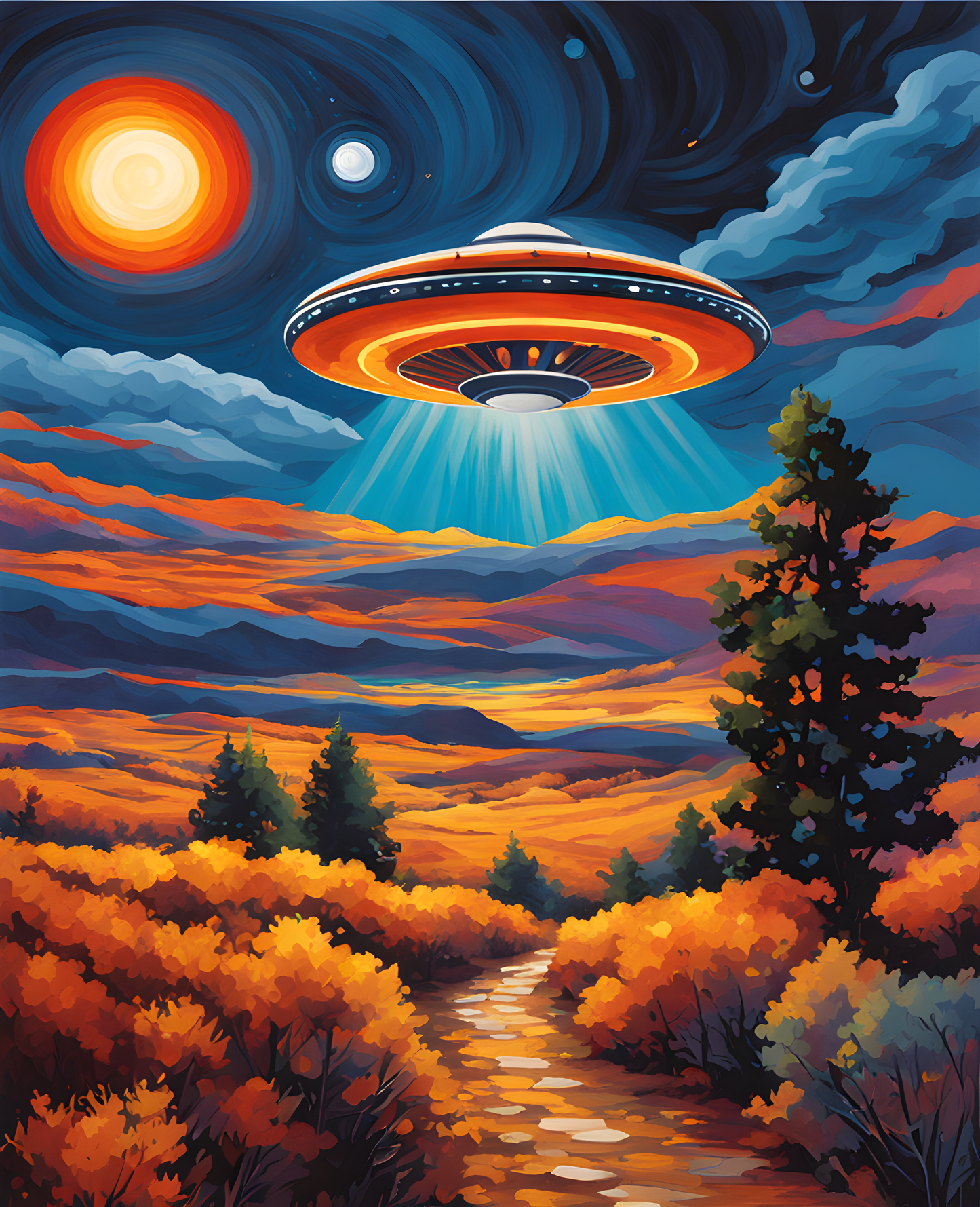 An unidentified flying object (UFO) (6) - Van-Go Paint-By-Number Kit