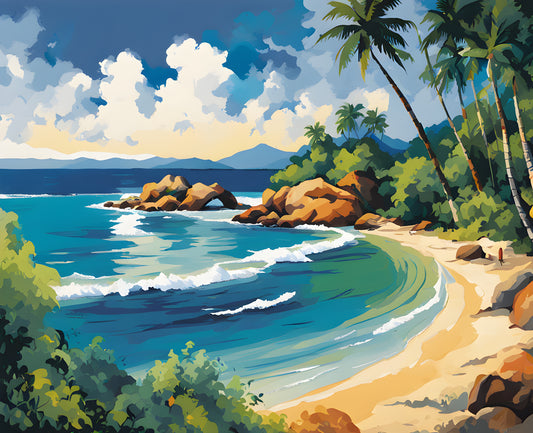 Sri Lanka Collection PD (26) - Unawatuna Beach -  Van-Go Paint-By-Number Kit