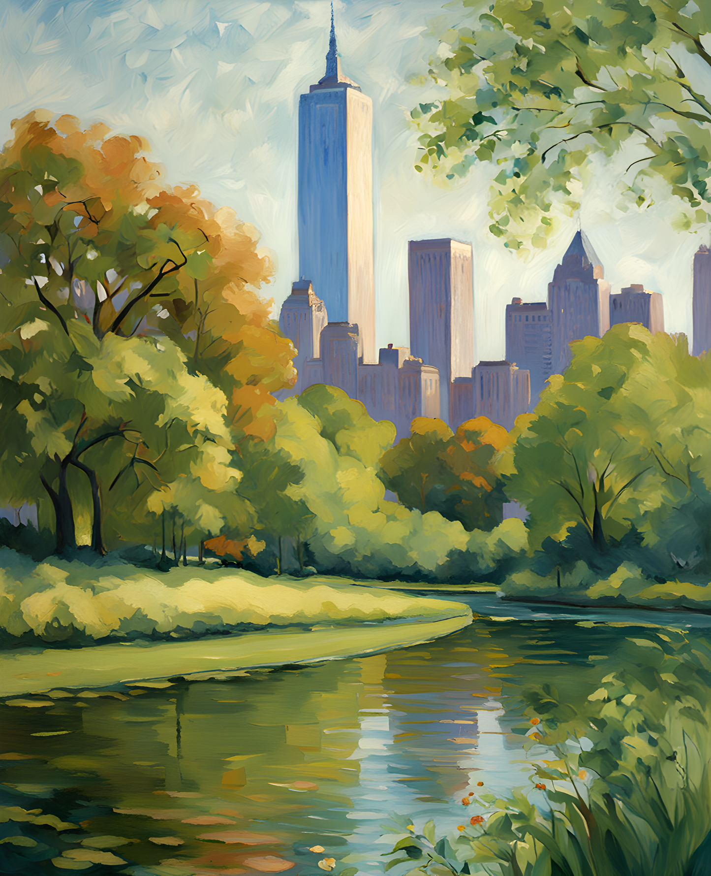 USA Great Places (134) - Urban Park, Central Park, NY - Van-Go Paint-By-Number Kit