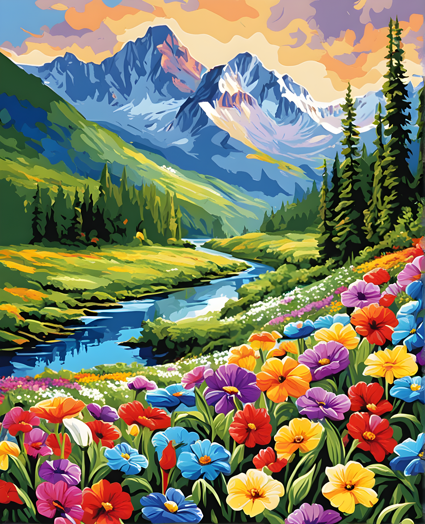 Valley of Flowers National Park - Van-Go Paint-By-Number Kit