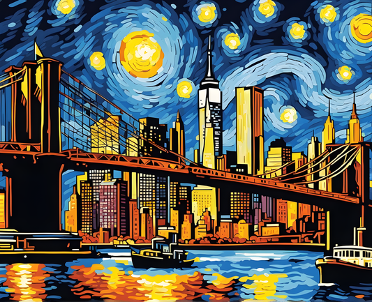 Starry Night Collection OD (10) - over New York City - Van-Go Paint-By-Number Kit