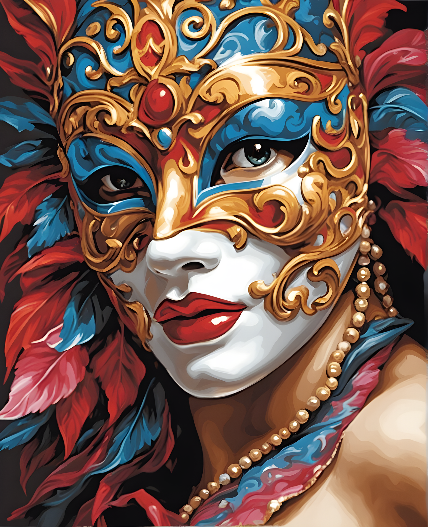 Venetian Mask (6) - Van-Go Paint-By-Number Kit