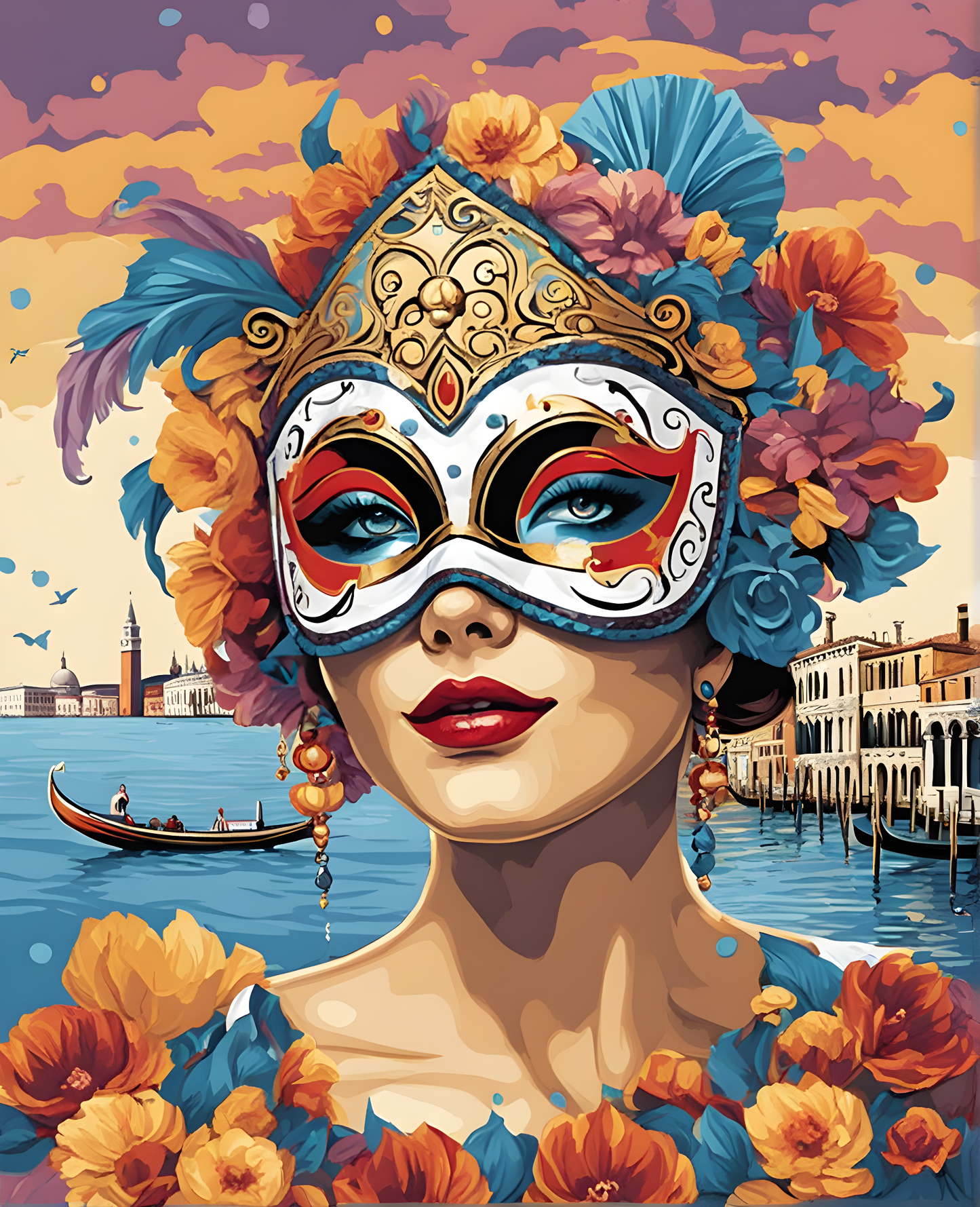 Venetian Mask (8) - Van-Go Paint-By-Number Kit