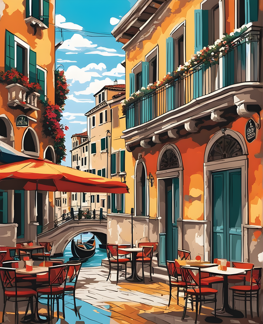 Venice Cafe (2) - Van-Go Paint-By-Number Kit