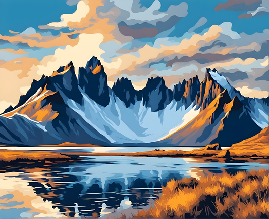 Iceland Collection PD (10) - Vestrahorn Mountain - Van-Go Paint-By-Number Kit