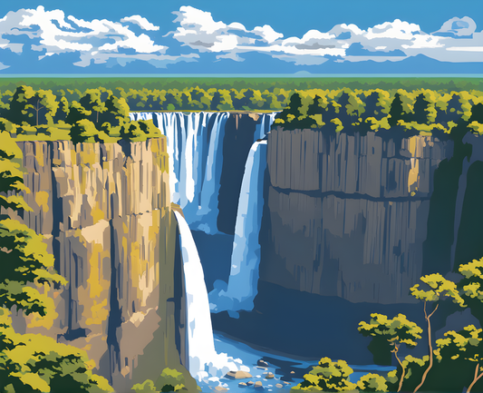 Amazing Places OD (338) - Victoria Falls, Zambia and Zimbabwe - Van-Go Paint-By-Number Kit