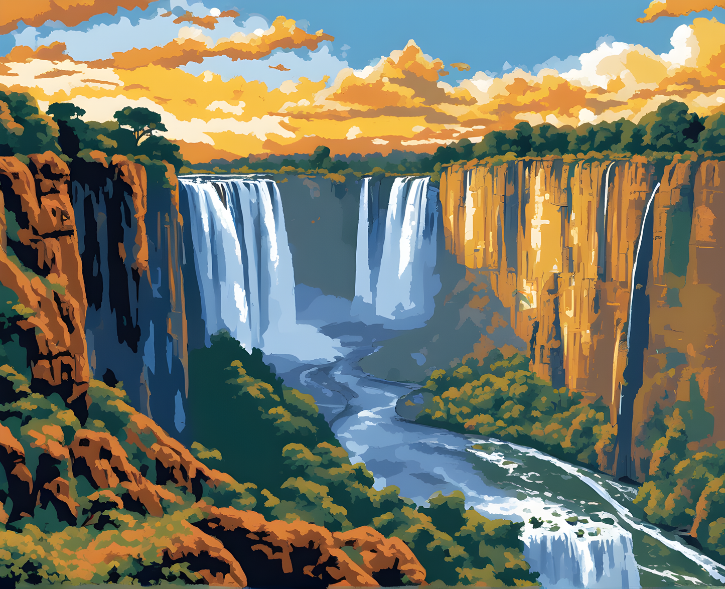 Amazing Places OD (337) - Victoria Falls, Zambia and Zimbabwe - Van-Go Paint-By-Number Kit