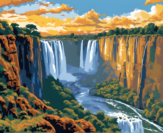 Amazing Places OD (337) - Victoria Falls, Zambia and Zimbabwe - Van-Go Paint-By-Number Kit